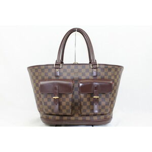 LOUIS VUITTON Manosque Handbag Tote Bag Damier Brown Red